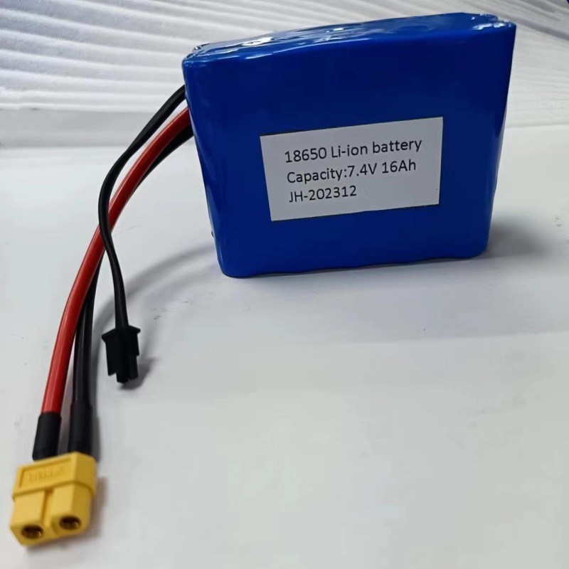 Батарейный пакет 7.4V 16Ah 2S5P 18650 Клетка 3200mAh BMS 25A с розеткой MX3.0