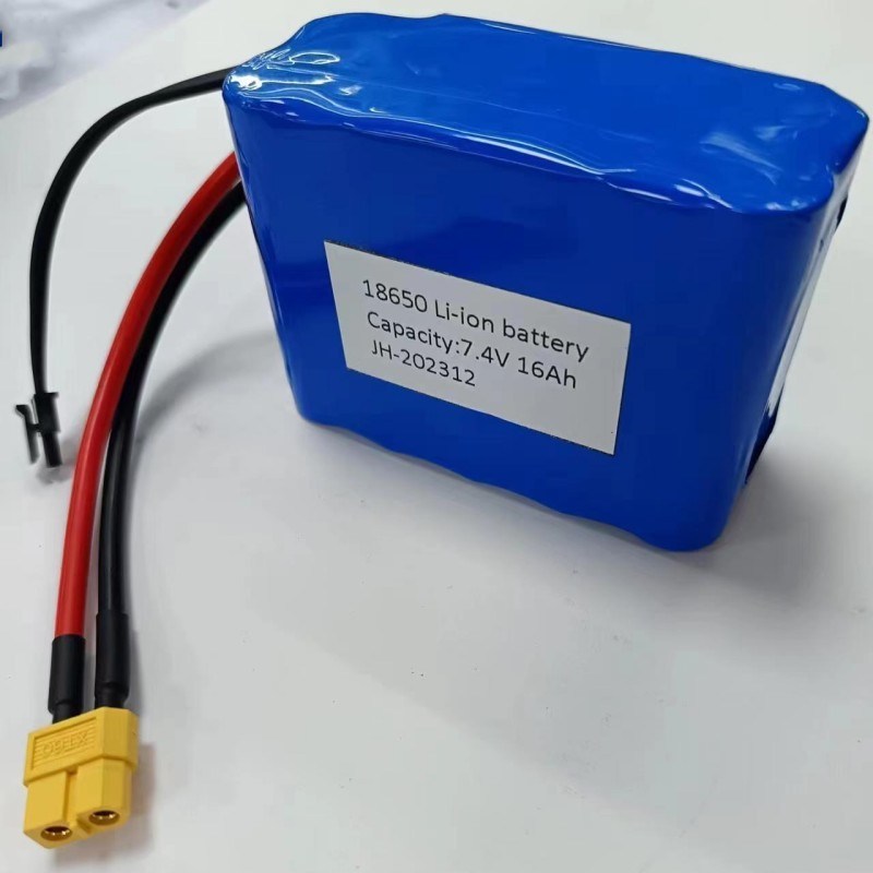 Батарейный пакет 7.4V 16Ah 2S5P 18650 Клетка 3200mAh BMS 25A с розеткой MX3.0