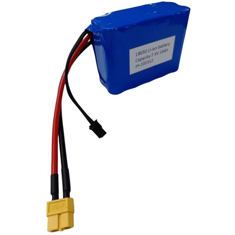 Батарейный пакет 7.4V 16Ah 2S5P 18650 Клетка 3200mAh BMS 25A с розеткой MX3.0
